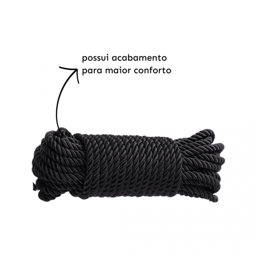 Corda de BDSM cor preta 10m
