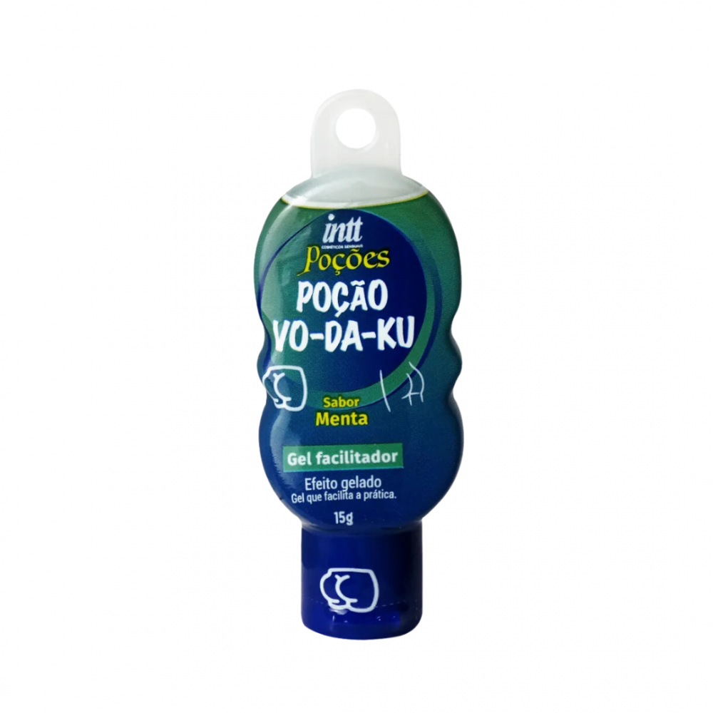 Dessensibilizante Vo-da-ku com efeito gelado e sabor menta 15g Segurança e conforto na relação anal, com efeito de gelar e sabor de menta (sugestivo para um beijo grego prazeroso). Dessensibilizante Vo-da-ku com efeito gelado e sabor menta 15g