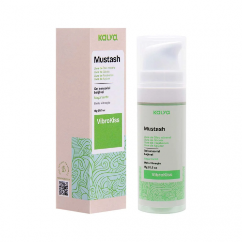 Excitante Com Vibração Vibrokiss Sabor Maçã Verde 15g