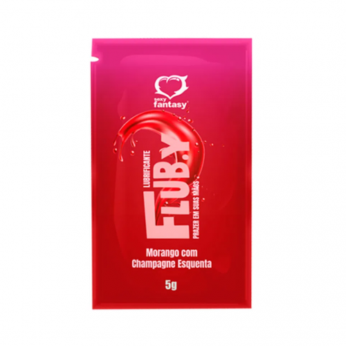 Lubrificante Fluby Morango Hot À Base De Água Sachê 5g