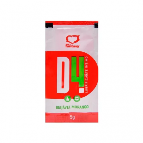 Lubrificante Ìntimo À Base De Água D4 morango sachê 5g