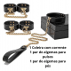 Kit BDSM em Couro com Maleta: 8 Itens (Algemas, Máscara, Coleira, Chicote e mais)