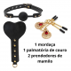 Kit BDSM em Couro com Maleta: 8 Itens (Algemas, Máscara, Coleira, Chicote e mais)