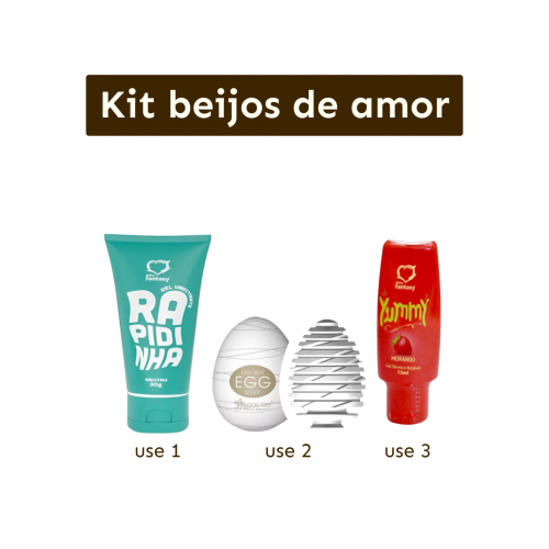 Kit Beijos de Amor 3 Peças - Sabor, Textura e Diversão