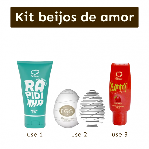 Kit Beijos de Amor 3 Peças - Sabor, Textura e Diversão
