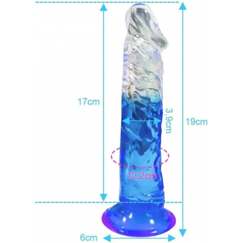 Prótese Transparente Ventosa 18,5cm x 3,5cm de diâmetro