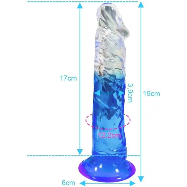 Prótese Transparente Ventosa 18,5cm x 3,5cm de diâmetro
