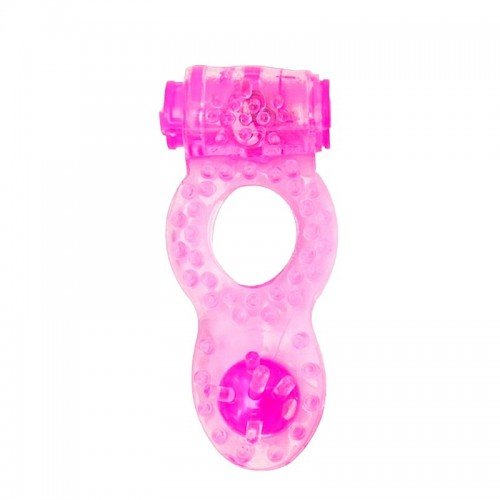 Anel Peniano Vibratório com Pérola e Estimulador de Clitóris