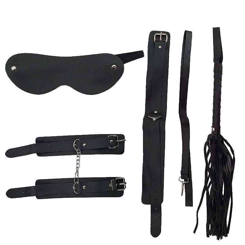 Kit Sado Erótico Bandage 2 – Algemas, Coleira com Estirante, Chicote, Venda e Corda Explore o universo BDSM com o Kit Sado Erótico Bandage 2. Kit Sado Erótico Bandage 2 – Algemas, Coleira com Estirante, Chicote, Venda e Corda