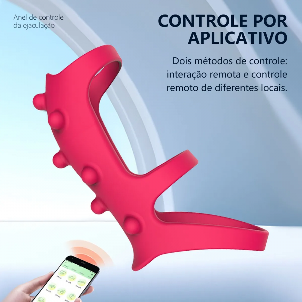 Anel Peniano Vibratório com App - Retardante para Casais