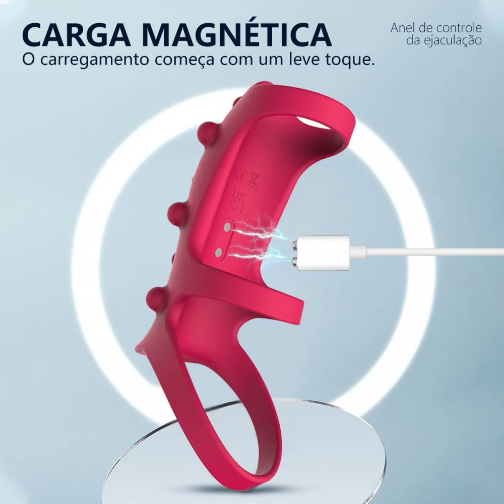 Anel Peniano Vibratório com App - Retardante para Casais