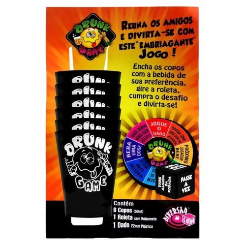 Drunk Game Jogo de Bebidas com Roleta e Copos - 50ml