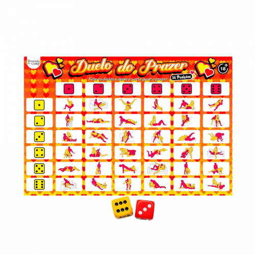Jogo de Tabuleiro Duelo do Prazer - 36 Posições (Dados + Tabuleiro)