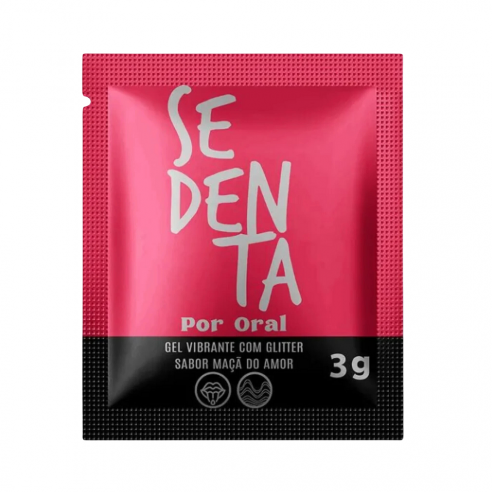 Sedenta por Oral sabor Maçã do Amor sachê 3g Faça/ receba aquele oral com muita vontade, com um sabor delicioso e surpreendente de maça do amor, e mais: sentindo as sensações de esquentar e vibrar. Sedenta por Oral sabor Maçã do Amor sachê 3g