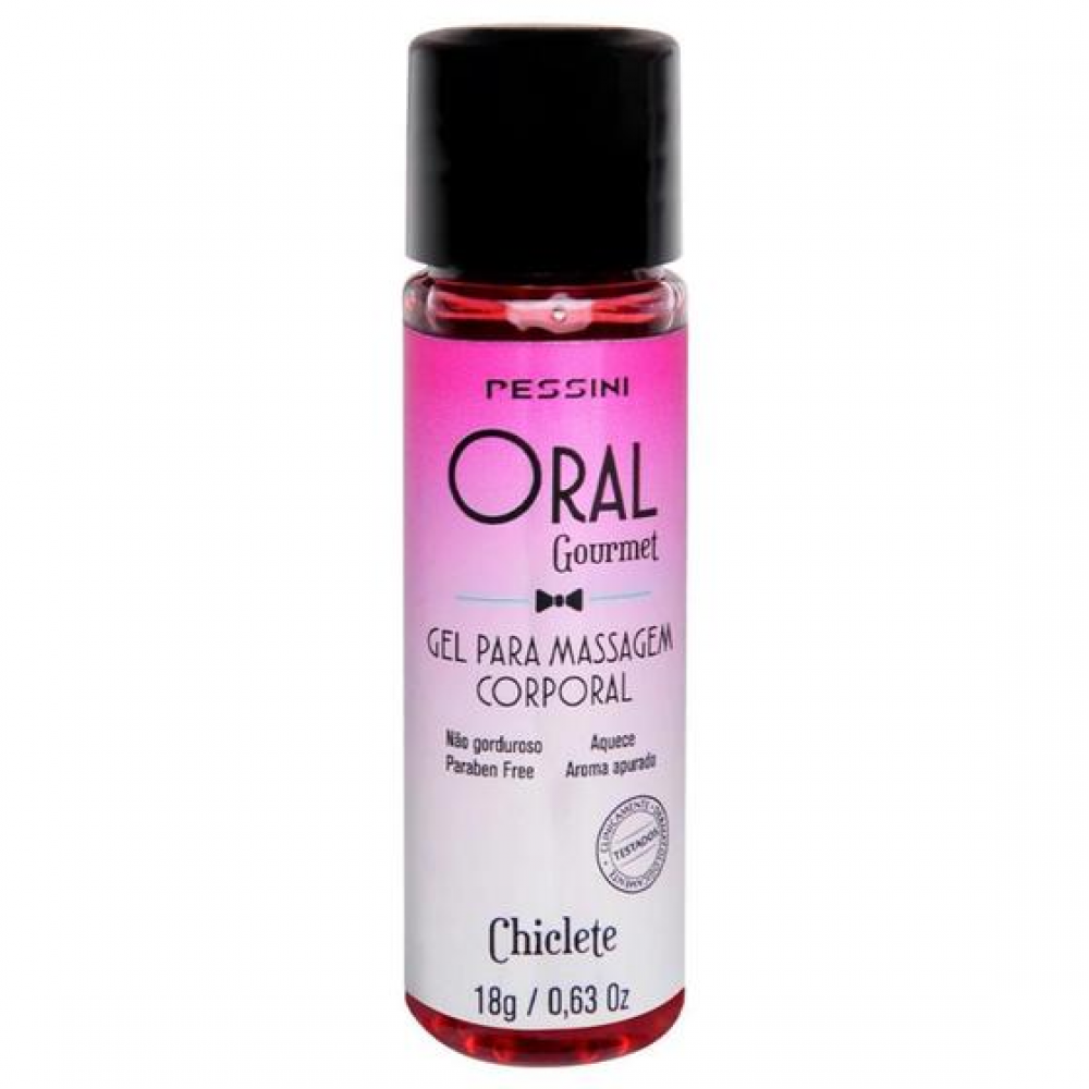 Gel Beijável Oral Gourmet Pessini 18g Sabor Chiclete — Comestível, Aquece, Massagem e Sexo Oral Proporcione novas experiências ao prazer com o Gel Beijável Oral Gourmet Pessini 18g Sabor Chiclete. Gel Beijável Oral Gourmet Pessini 18g Sabor Chiclete — Comestível, Aquece, Massagem e Sexo Oral