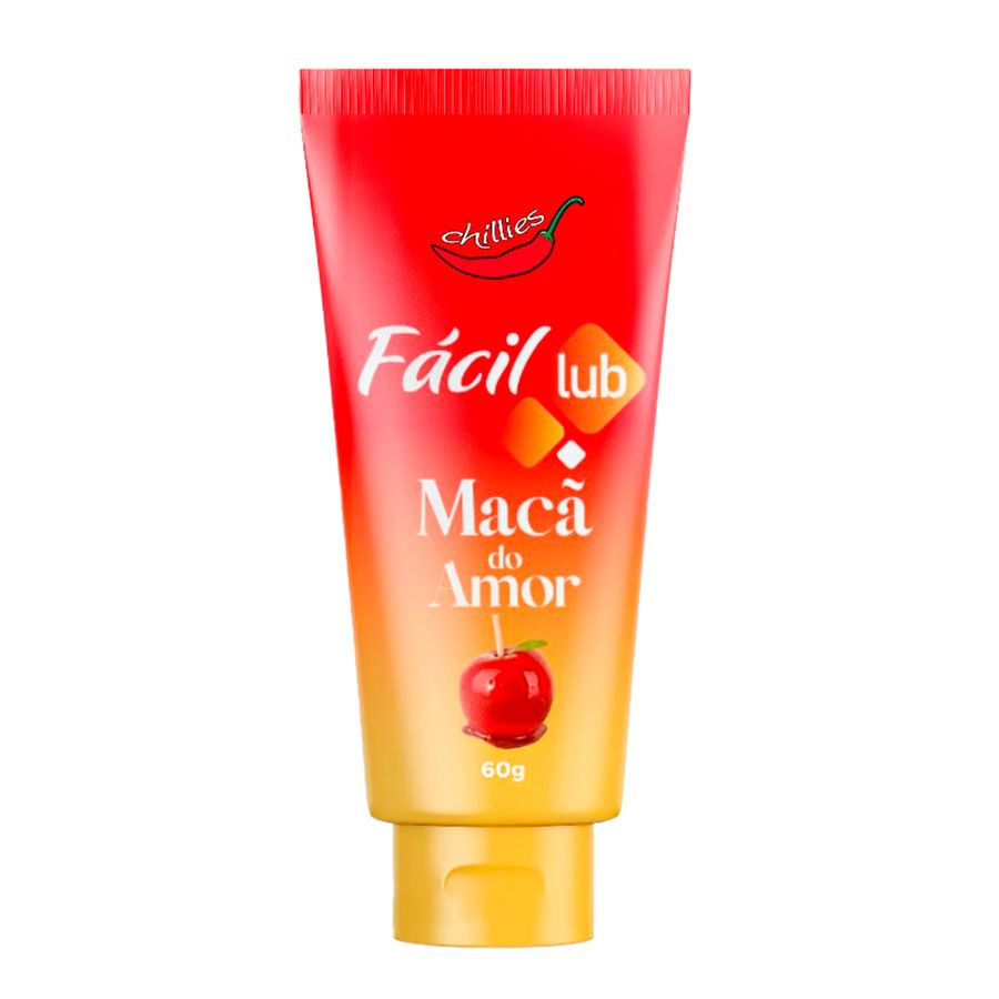 Gel Lubrificante Beijável Maçã do Amor 60g - Fácil Lub Chillies