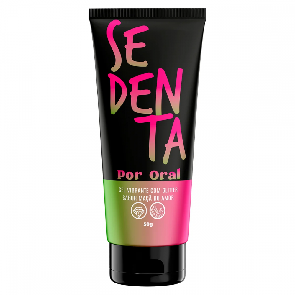 Gel Vibrante Sedenta por Oral Intt Maçã do Amor 17ml - Beijável