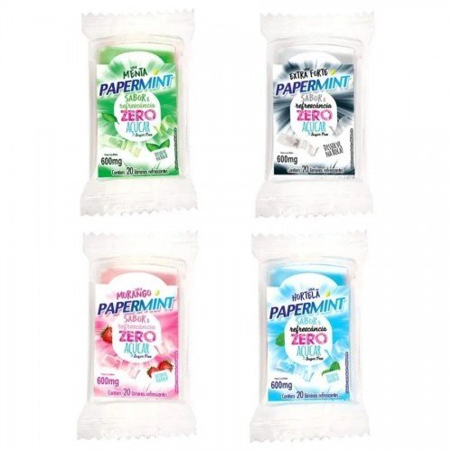 Papermint Lâminas Refrescantes Comestíveis Zero Açucar 600mg