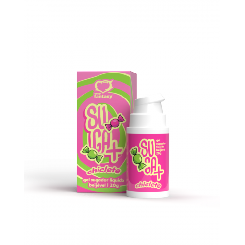 Suga+  Gel Excitante Unissex Efeito Sucção e Pulsação Sabor Chiclete 20g