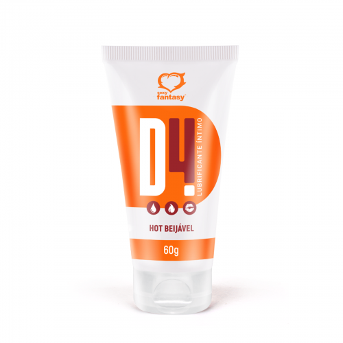 Lubrificante  Íntimo À Base de Água D4 Hot 60g - Beijável com Efeito Calor - Esquenta Lubrificante  Íntimo À Base de Água D4 Hot 60g - Beijável com Efeito Calor - Esquenta