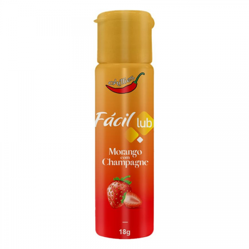 Lubrificante Lub Fácil Sabor Morango com Champanhe 18g - Para Sexo Oral e Preliminares