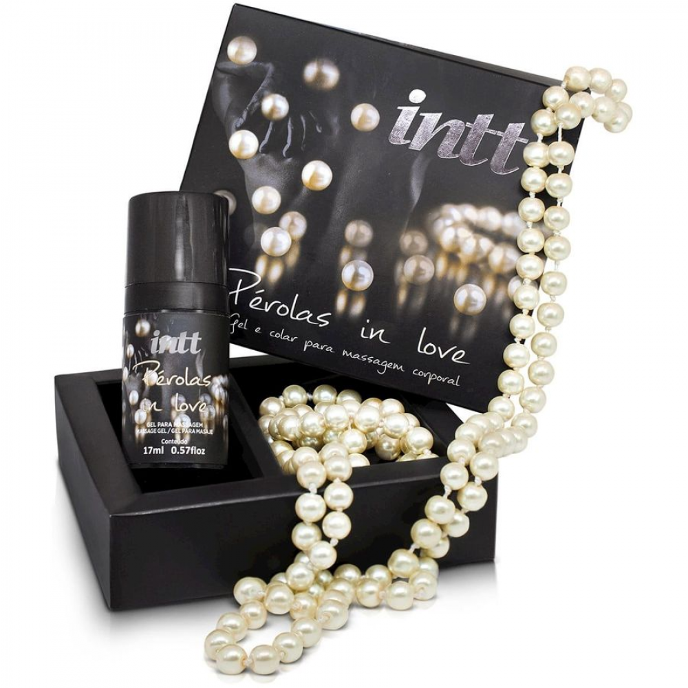 Kit Pérolas In Love Intt - Colar de Pérolas 65cm e Gel de Massagem Sensual
