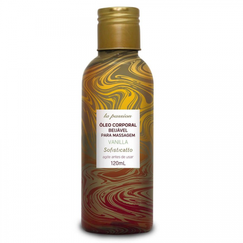 Óleo para Massagem Beijável Vanilla 120ml – Hidratação e Sensualidade com Aroma de Baunilha