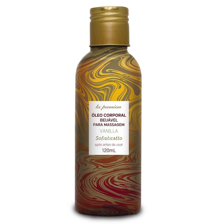 Óleo para Massagem Beijável Vanilla 120ml – Hidratação e Sensualidade com Aroma de Baunilha