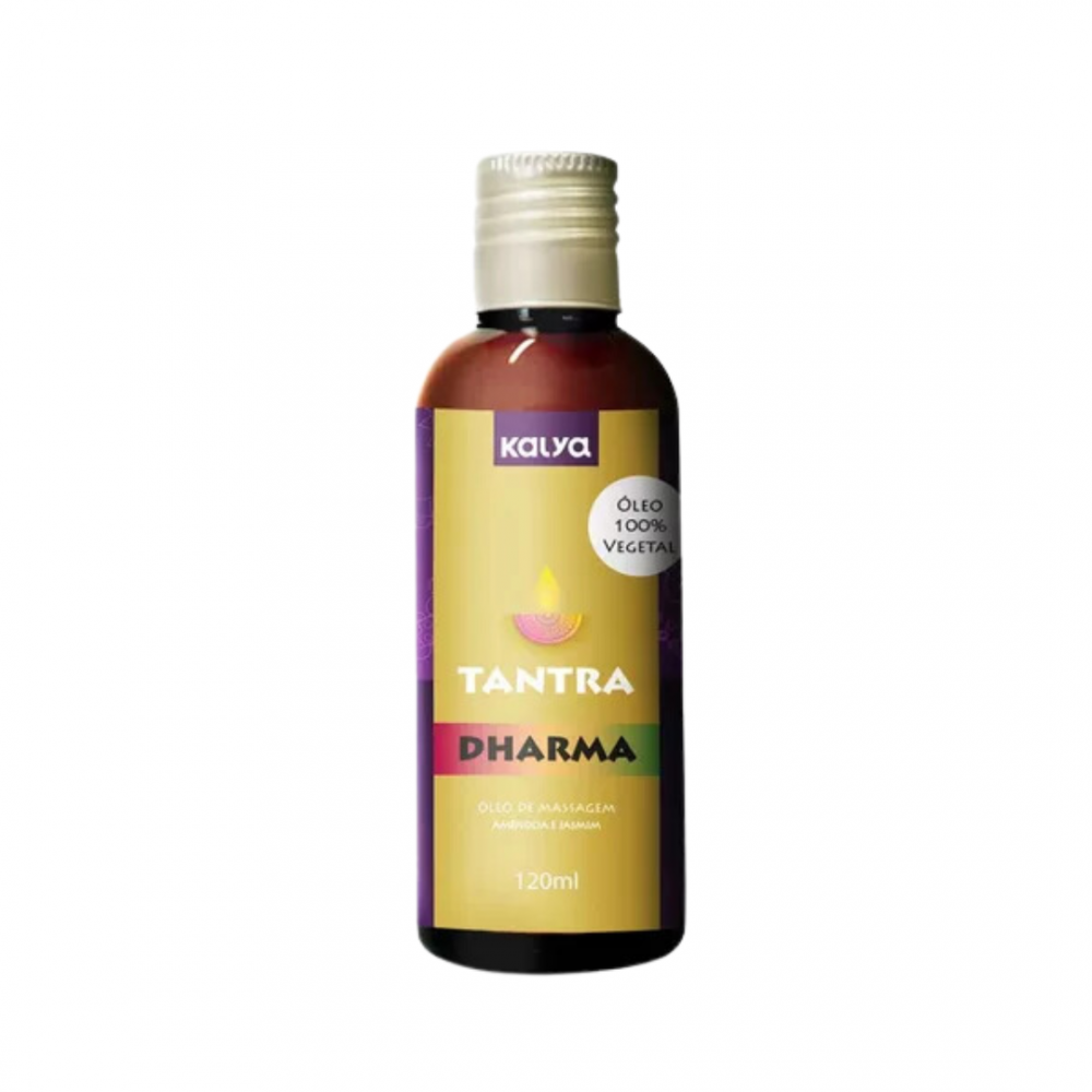 Tantra Dharma Óleo de Massagem corporal 100% vegetal fragrância Óleo de Amêndoas e Jasmim 120ml Estimule com as mãos cada parte do corpo, o Óleo Tantra intensifica toda a sensação de prazer. Tantra Dharma Óleo de Massagem corporal 100% vegetal fragrância Óleo de Amêndoas e Jasmim 120ml