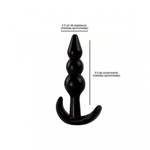 Plug Anal Anchor 9,5cm x 2,5cm Escalonado 3 Estágios - Estimulação Texturizada