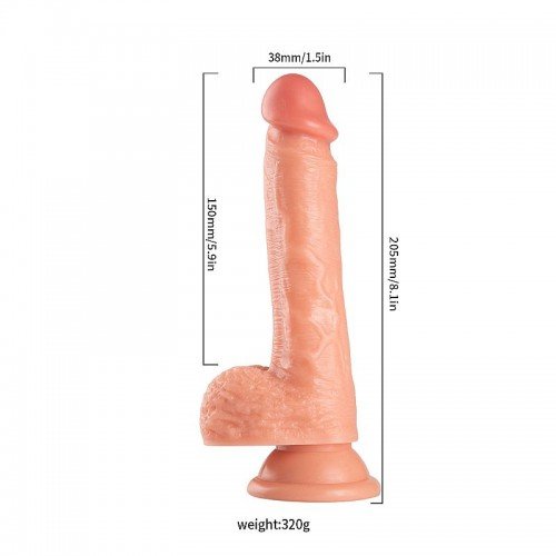 Prótese com Ventosa 20,5cm x 3,8cm - Realística e Macia