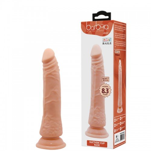 Prótese Realística com Glande, Veias e Ventosa - 21 cm de comprimento e 3,7 cm de diâmetro