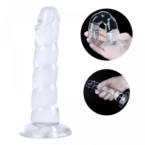 Prótese Realística com Ventosa e Textura de Gomos 16,8 cm de comprimento e 3,5 cm de diâmetro