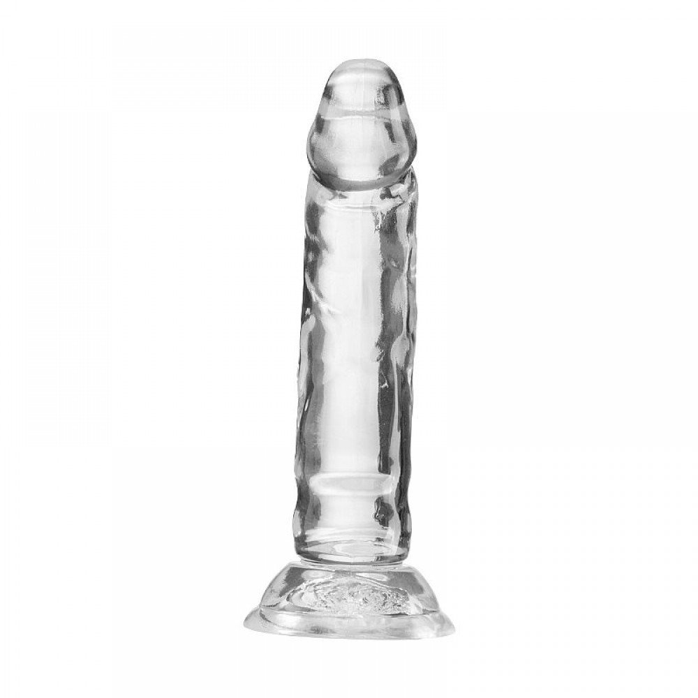 Prótese realística transparente - 14,8cm x 3,0cm O Prótese realística transparente é uma prótese em forma de pênis, confeccionada em silicone com glande definida e textura de veias, ideal para penetrações em ângulo reto. Prótese realística transparente - 14,8cm x 3,0cm
