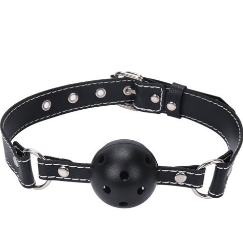 Kit Bondage 7 Peças em Couro Sintético Preto - Venda, Mordaça, Algemas e Mais