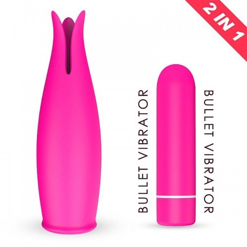Vibrador 2 em 1 Bud Silicone Recarregável 11cm (Cor Sortida)