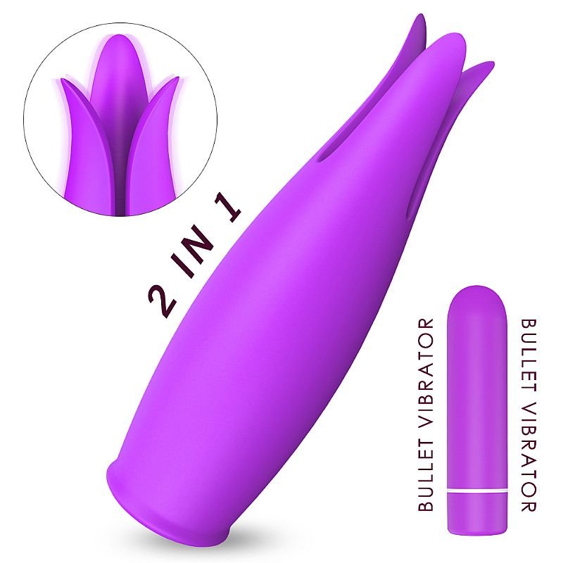 Vibrador 2 em 1 Bud Silicone Recarregável 11cm (Cor Sortida)