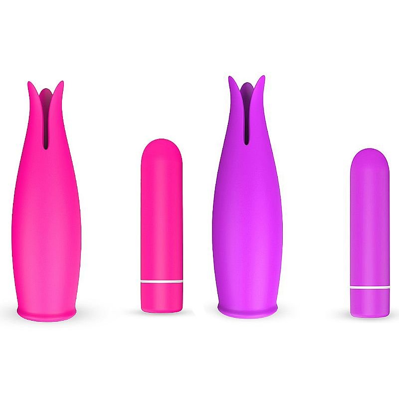 Vibrador 2 em 1 Bud Silicone Recarregável 11cm (Cor Sortida)