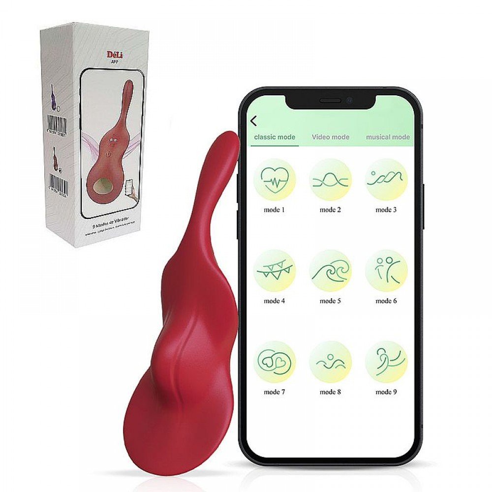 Vibrador de Calcinha Recarregável – 9 Modos via Bluetooth, Controle por App Android/iOS Experimente novas sensações com o Vibrador de Calcinha Recarregável, feito em silicone e controlável por smartphone. Vibrador de Calcinha Recarregável – 9 Modos via Bluetooth, Controle por App Android/iOS