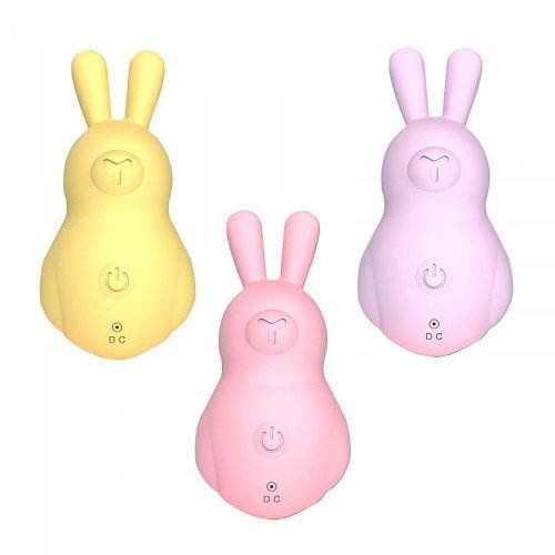Vibrador de Clitóris Coelho 10cm 10 Modos - Recarregável (Cor Aleatória)